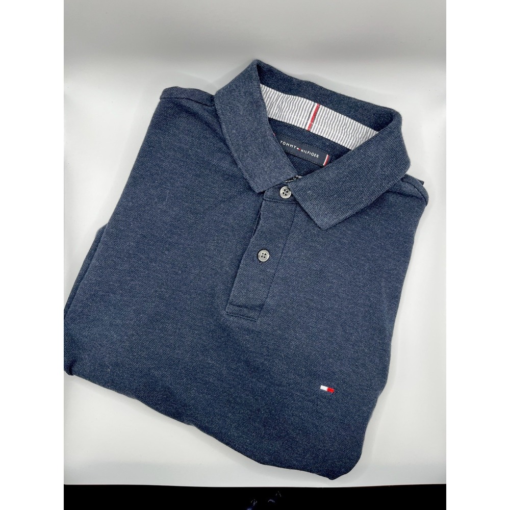 Tommy‎ Hilfiger Mens The 1985 Polo Shirt Regular Fit Navy Blue Short Sleeve Logo